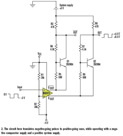 電路使得正電壓供電的系統(tǒng)可以接收負脈沖信號